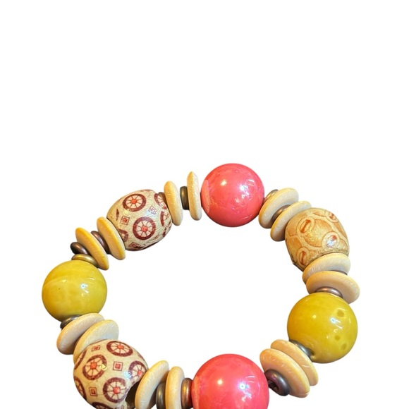 Set of 4 Boho Beaded Stretch Bracelet Set – Earthy Tones & Tribal Prints - Picture 5 of 12